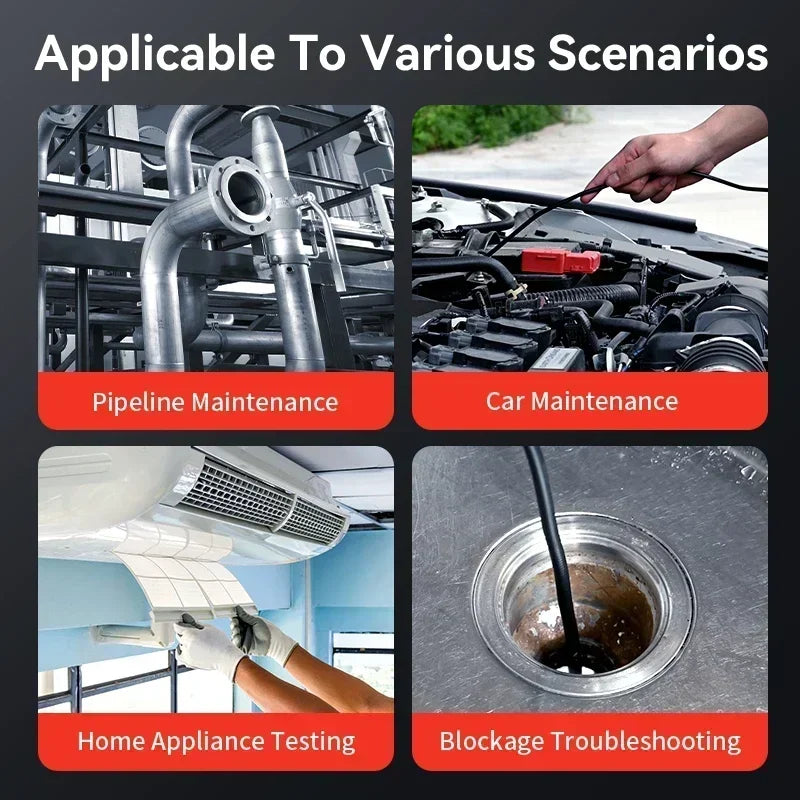 360° Articulating Borescope Endoscope Camera with Light