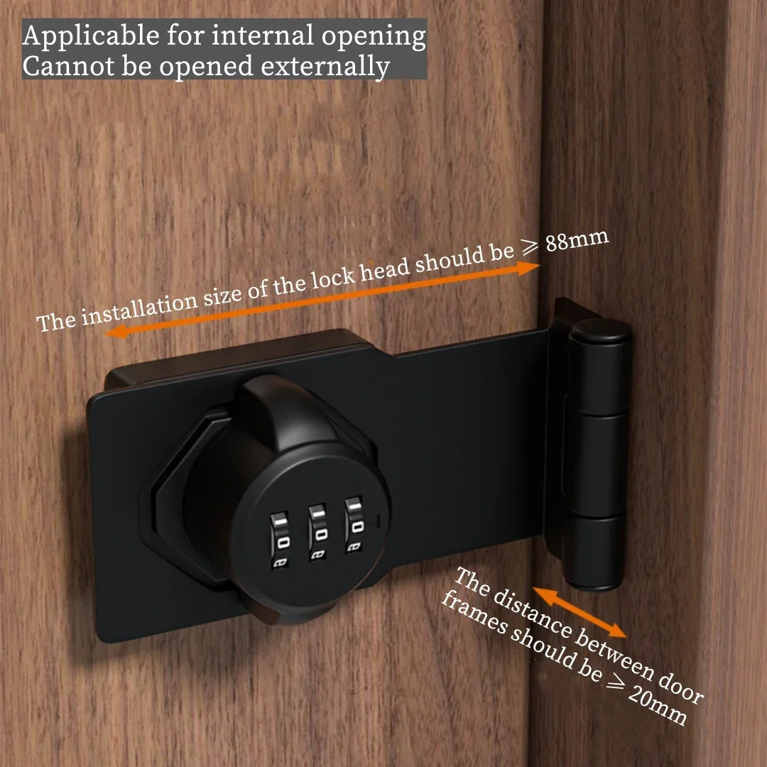Combination Hasp Lock for Interior Cabinets