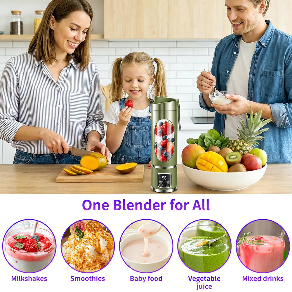 450ml Portable Juicer Blender Cup with 12 Stainless Steel Blades