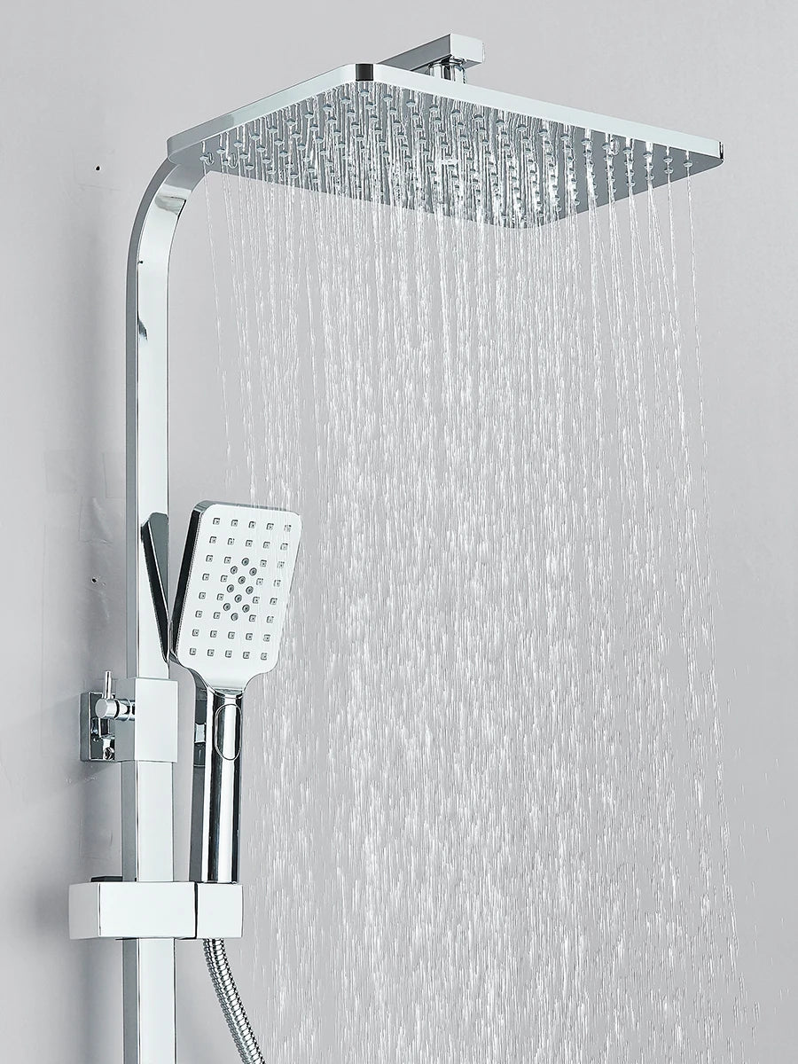 Black Digital Display Thermostatic Shower Faucet Set