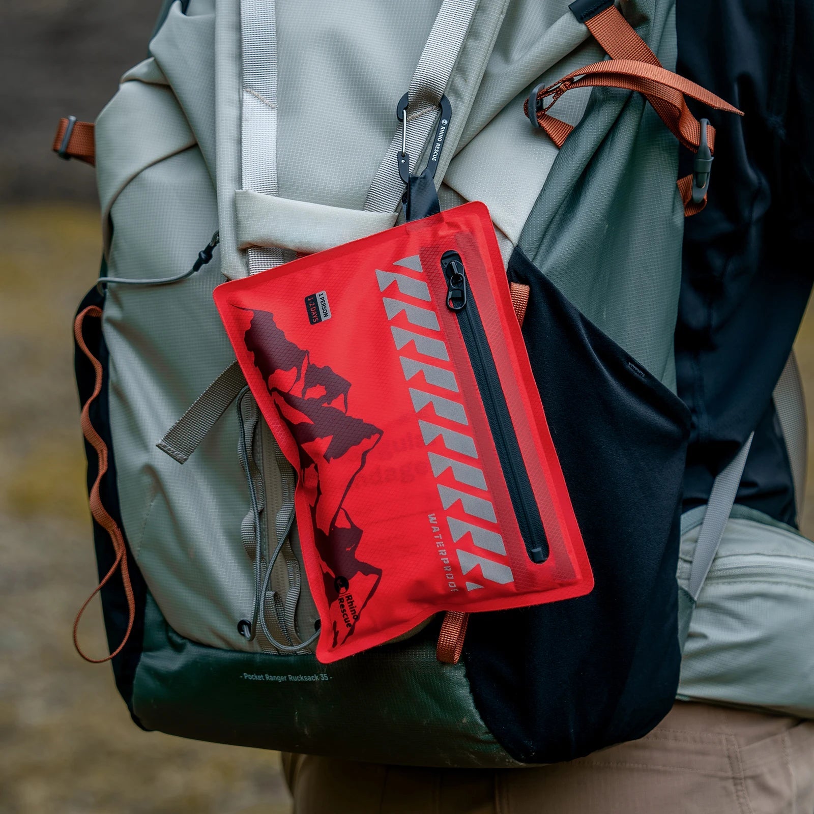 Small First Aid Kit RHINO RESCUE Ultralight Waterproof Medical Kit for Hiking Camping Backpacking Cycling Travel Vehicles 105PC 