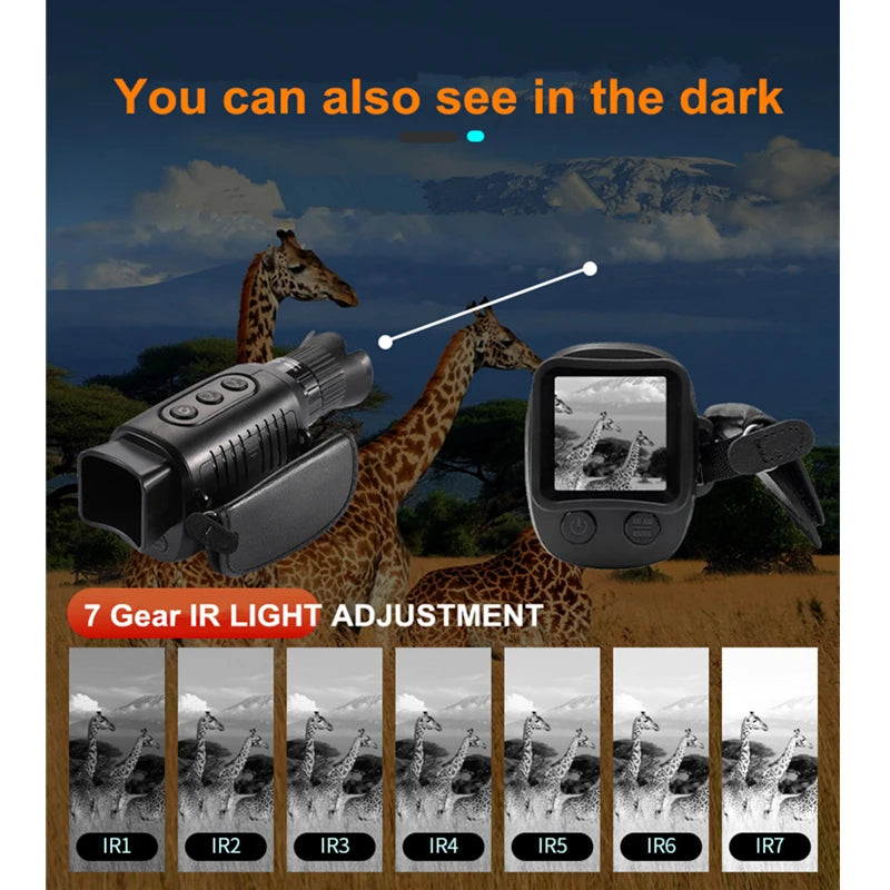 5X Digital Light Zoom Monocular Night Vision Device 1080P HD Infrared Camera Hunting Telescope Outdoor Search Full Darkness 300m 