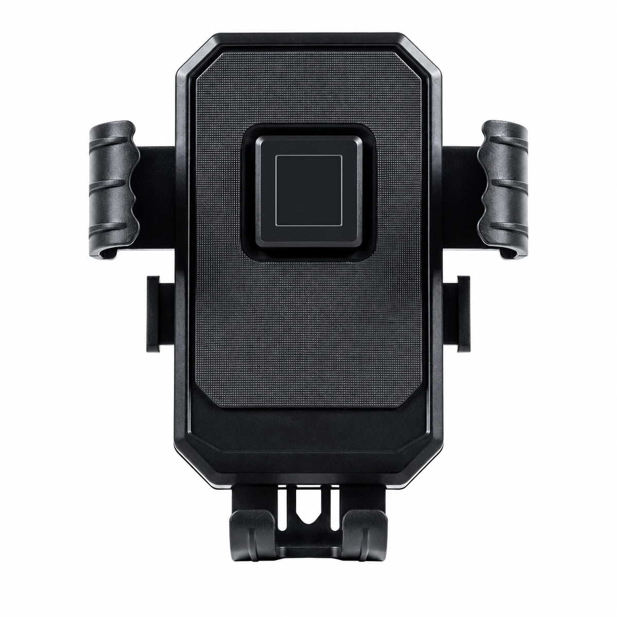 Black handlebar phone holder, front support and padded jaws