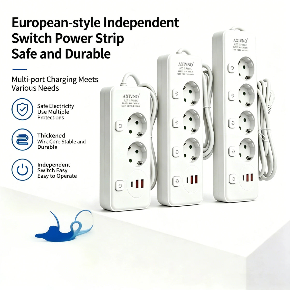 EU Extension Power Strip - Socket Options