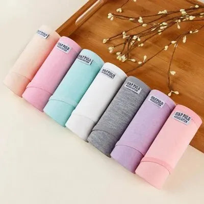 7Pcs/Lot Women's Panties Cotton Plus Size Underwear Girls Briefs Breathable Solid Color Panty Underpant Female Lingerie M-4XL 