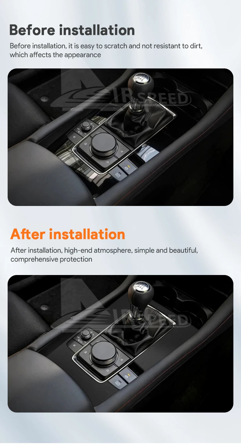 Suede Gear Shift Panel Sticker for Mazda 3 Axela 2019-2025