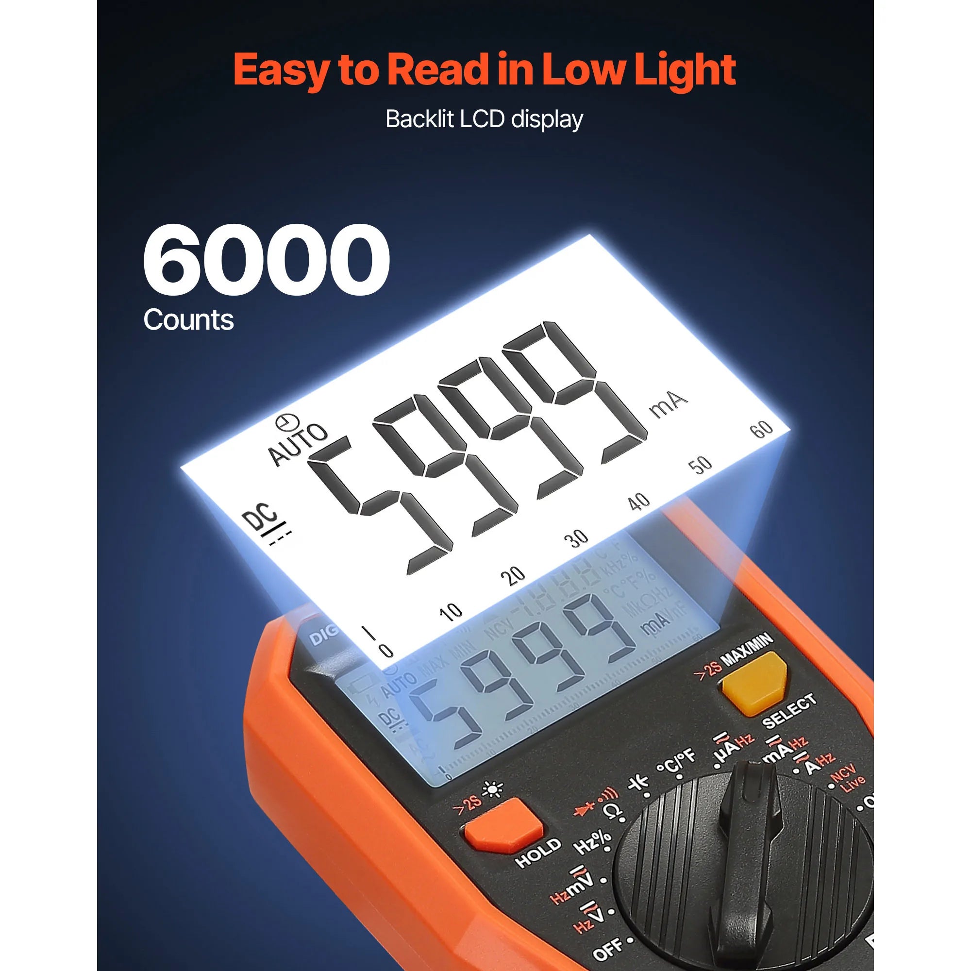 Digital Multimeter 6000 Count TRMS Auto-Ranging Voltage Tester