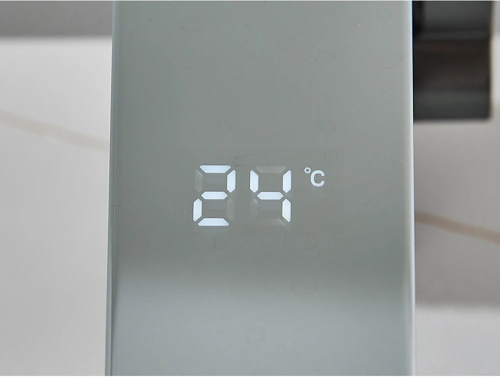 White Smart Sensor Basin Faucet Screen Digital Display Hot Cold Water Mixer Tap Touchless Vanity Sink Faucet For Bathroom 