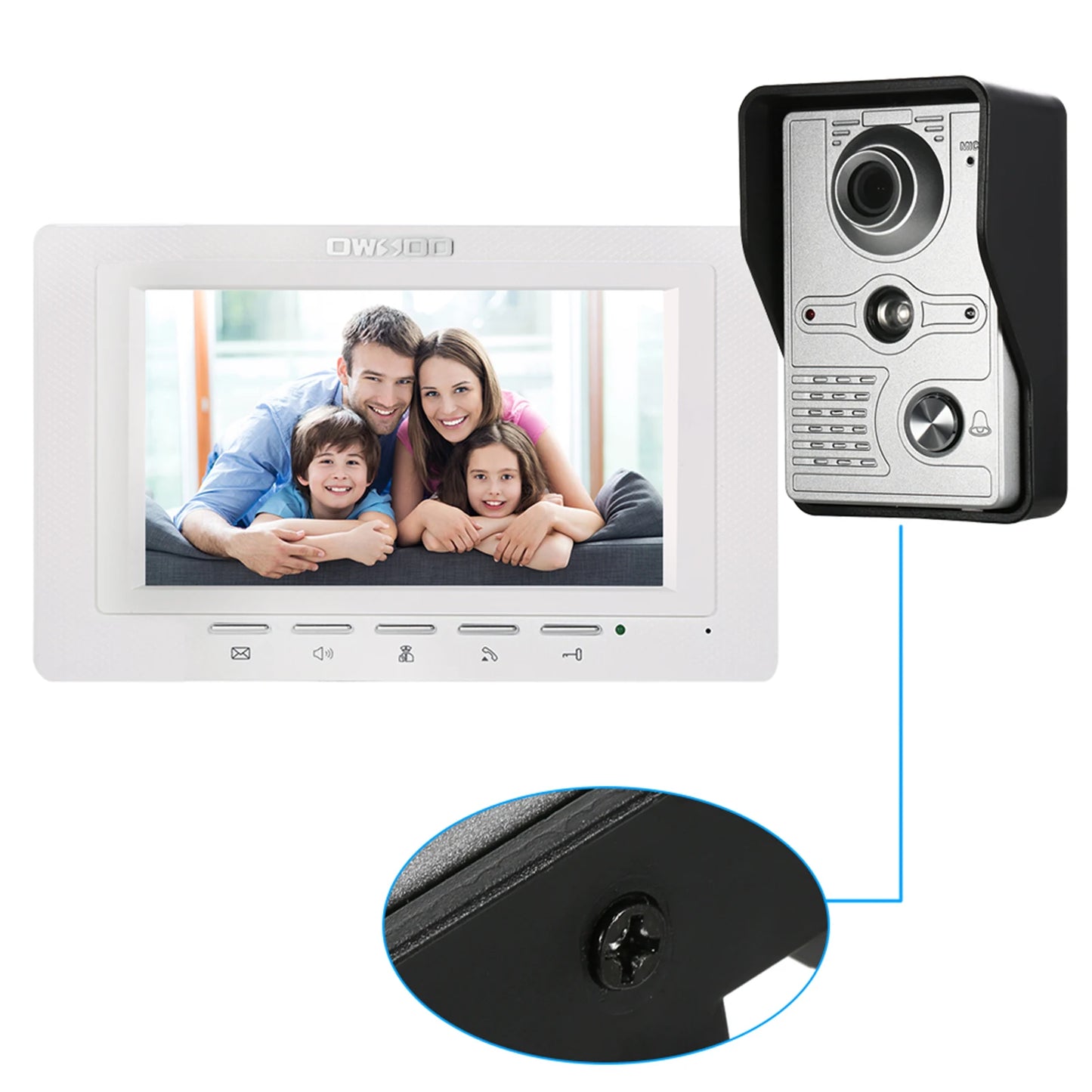 7 inch Wired Video Doorbell Indoor Monitor IR-CUT Outdoor Camera Visual Intercom Two-way Audio Remote Unlock Video Door Phone Spy-shop.com