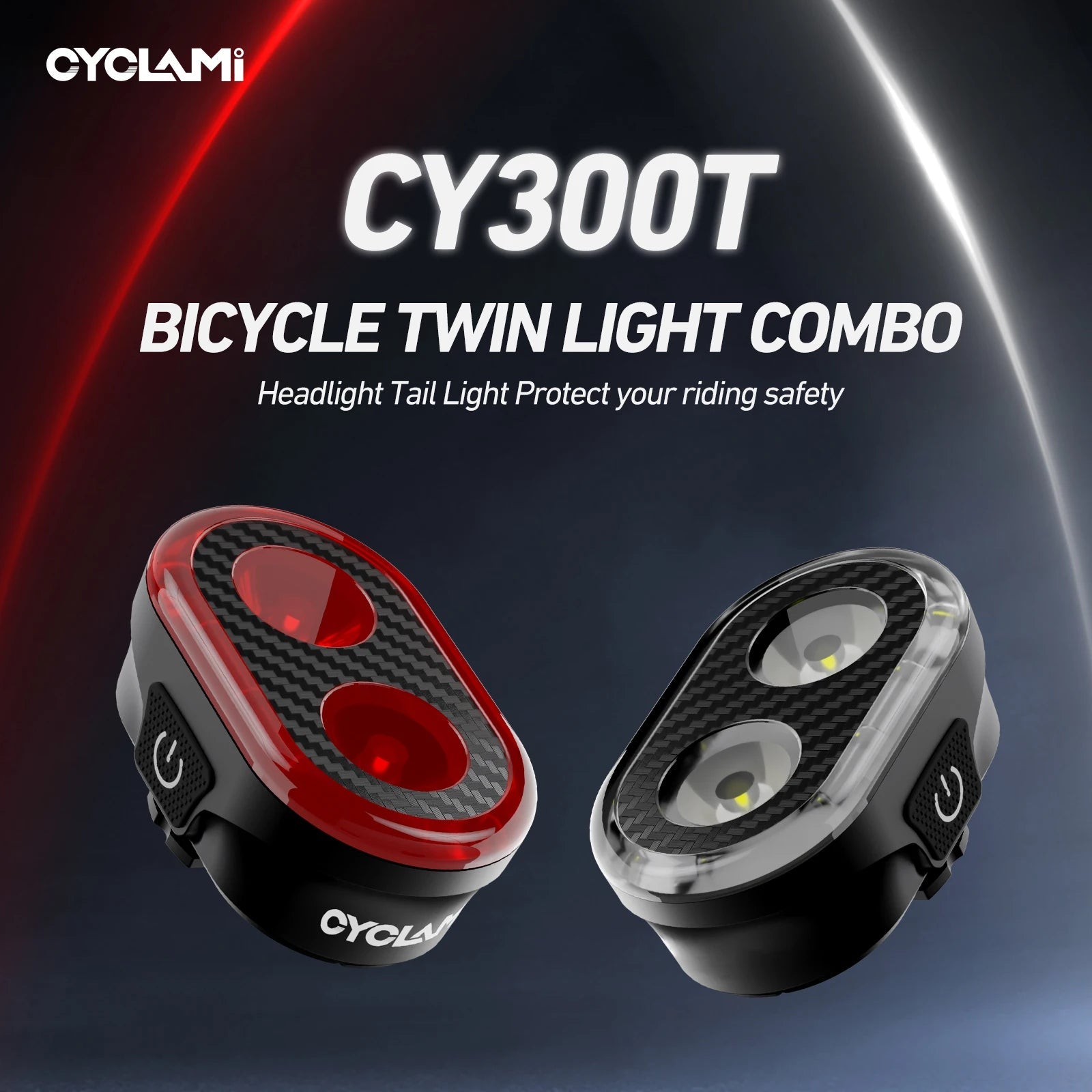CYCLAMI CY300T Bicycle Smart Brake Sensing Front Rear Light Waterproof MTB Road Bike Lights Cycling Accessories 