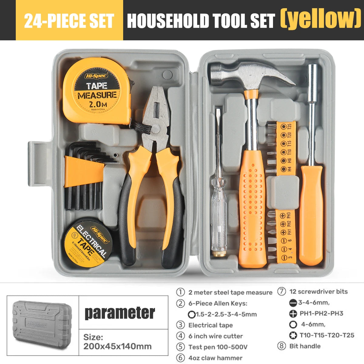 Household Hand Tool Kit with Case
