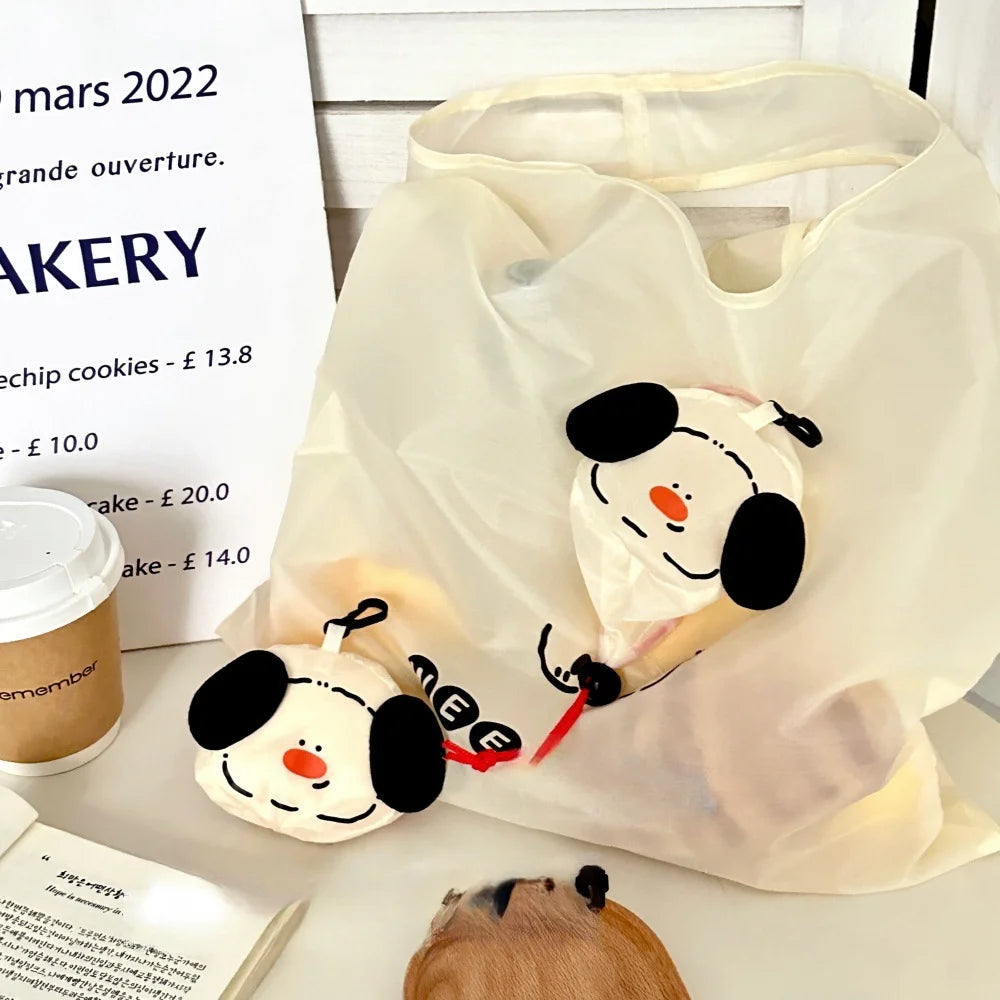 Sac de courses pliable avec motif de chien, grande capacité, portable, écologique et résistant, sac à main pour faire les courses
