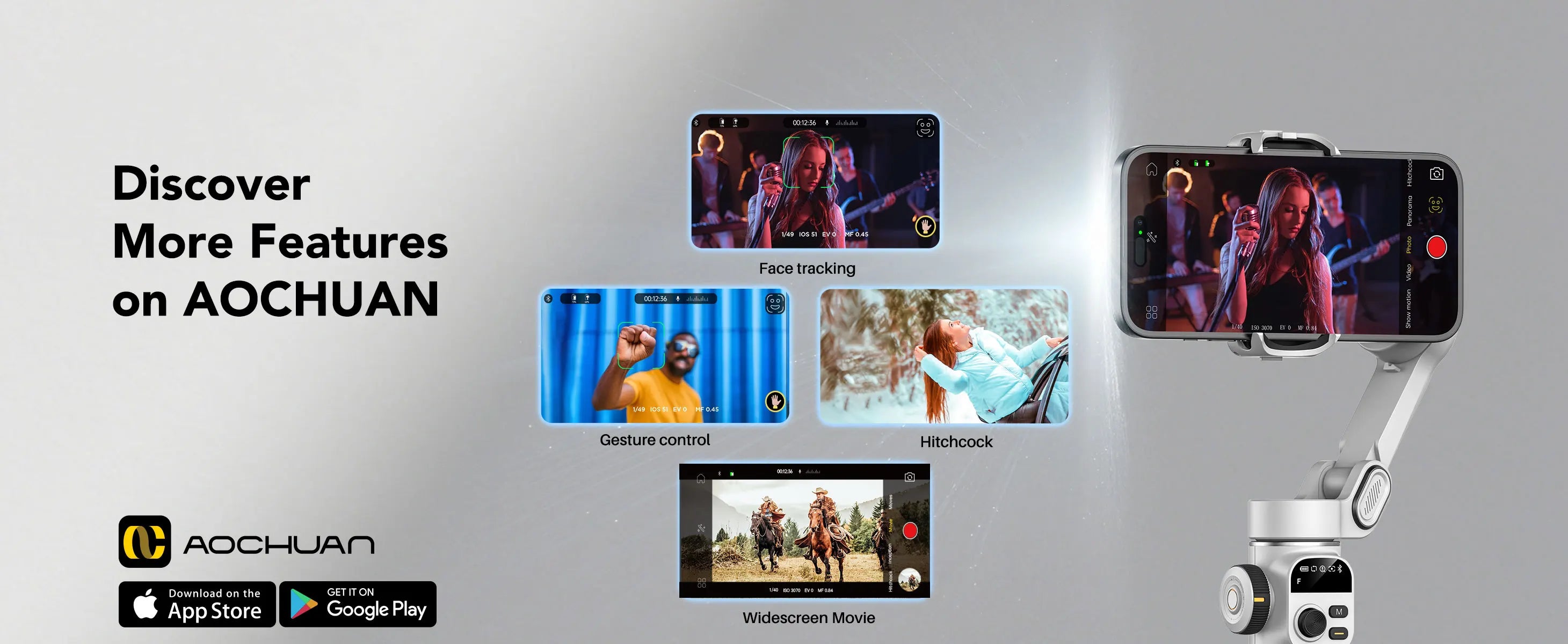 AOCHUAN Smart X2 chytrý smartphone 3osý stabilizátor gimbalu