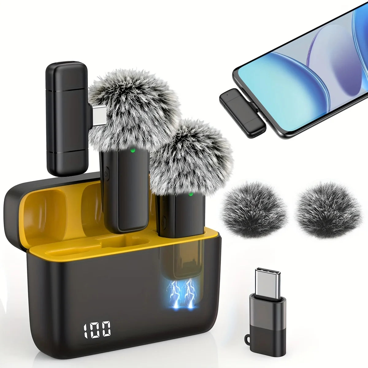 Wireless Lavalier Microphone with Charging Case