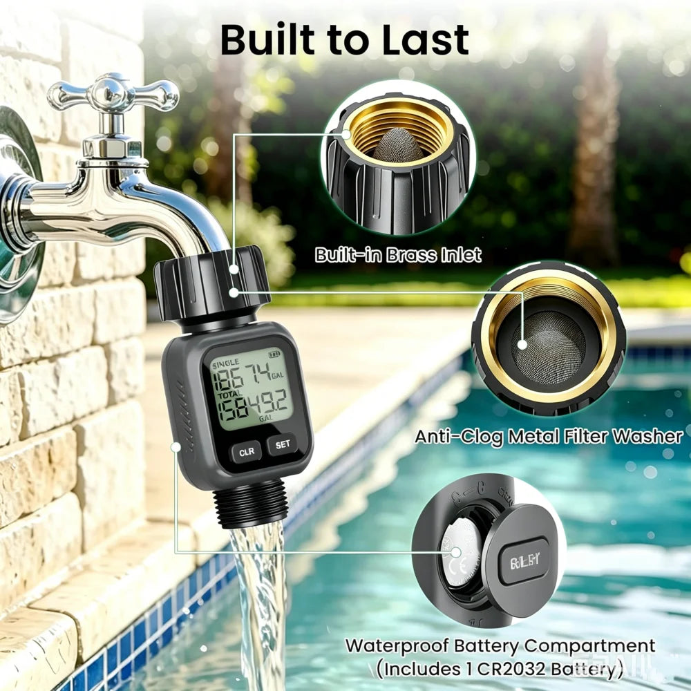 Garden Hose Water Flow Meter with Four Modes