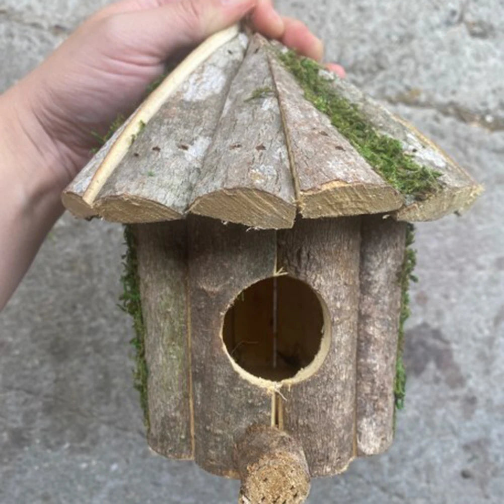Hölzernes Vogelhaus zum Aufhängen, ca. 16cm