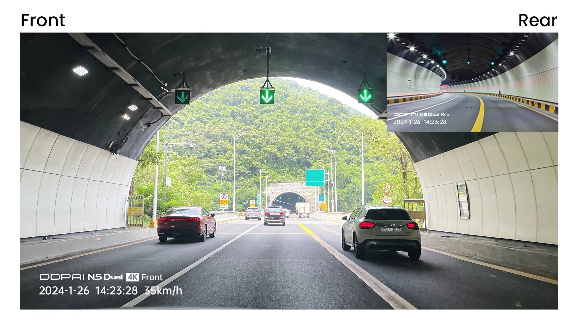Dual 4K HDR Dash Cam Front Rear with WiFi 6 GPS and 24H Parking Mode