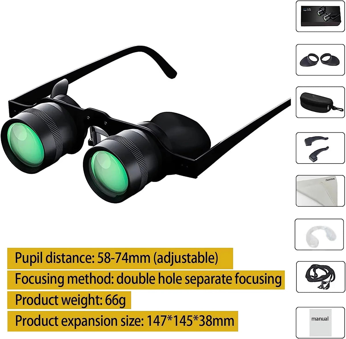Hands-Free Binocular Glasses for Fishing and Spectating