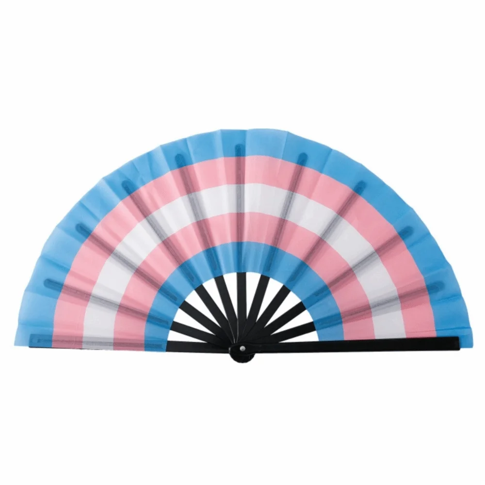 Leque de kung fu dobrável de plástico colorido, 33 cm