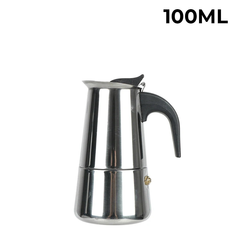 Stainless Steel Moka Pot for Stovetop Espresso, 2 to 9 Cups