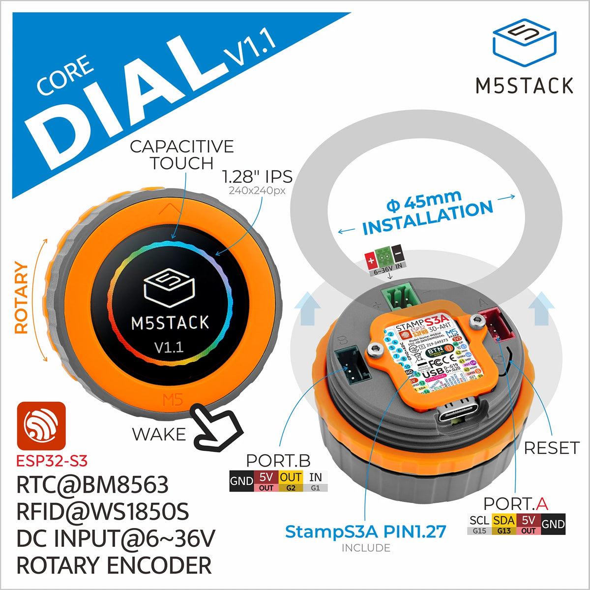 Dial v1.1 ESP32-S3 Rotary Touchscreen Controller
