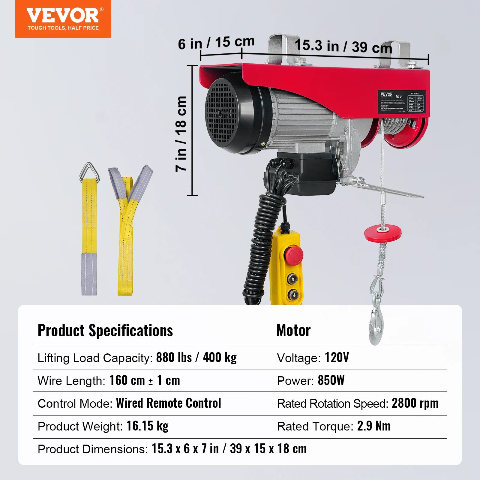 Electric Hoist 200–800kg with Remote Control for Garage Lifting