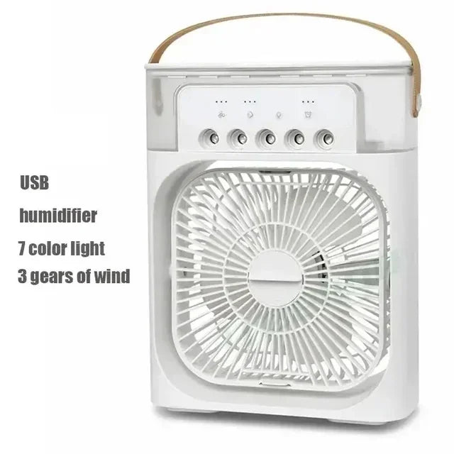 3-in-1 Mini Air Cooler Fan with Humidifier and Night Light