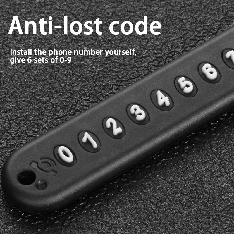 SEAMETAL Luxury Car Key Ring with Phone Number Plate Anti Lost Key Chain Alloy Hook Buckle Universal Keychain with Braided Rope