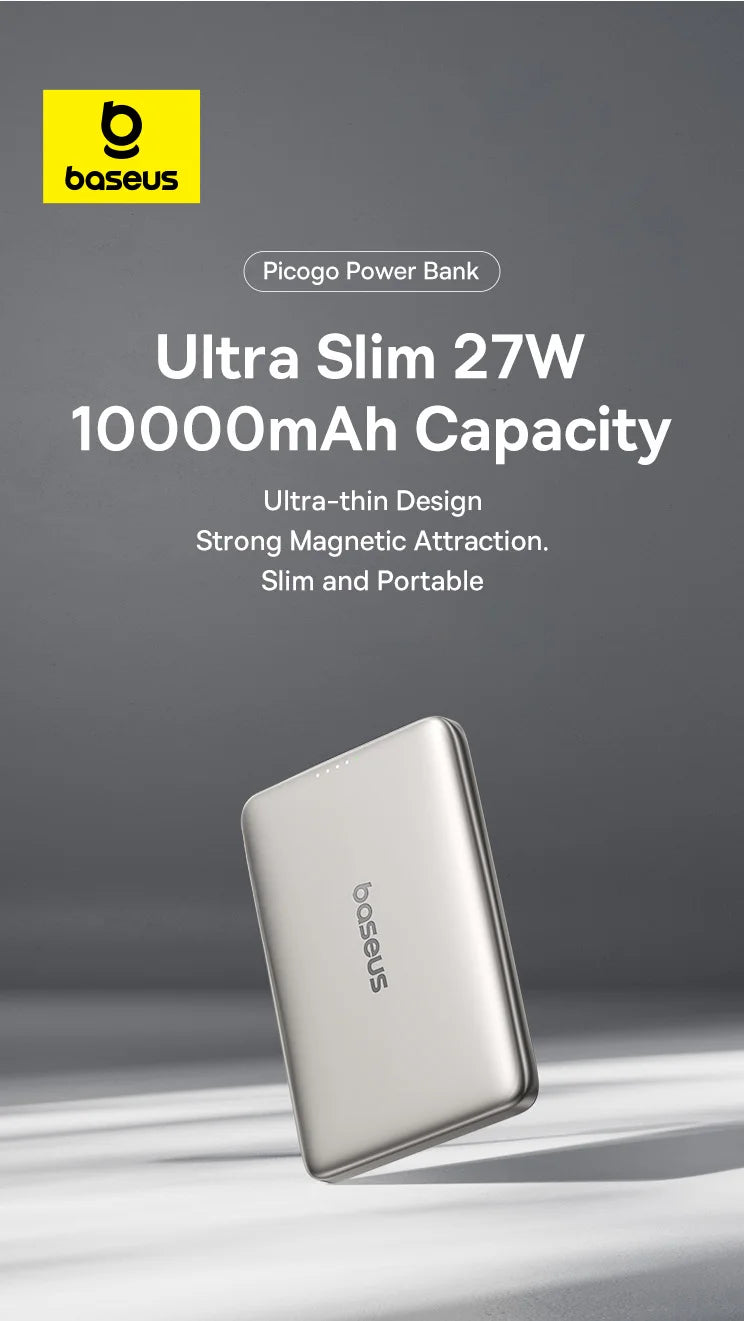 Baseus Magnetic Power Bank 5000mAh/10000mAh PD 20W/27W Card-Sized