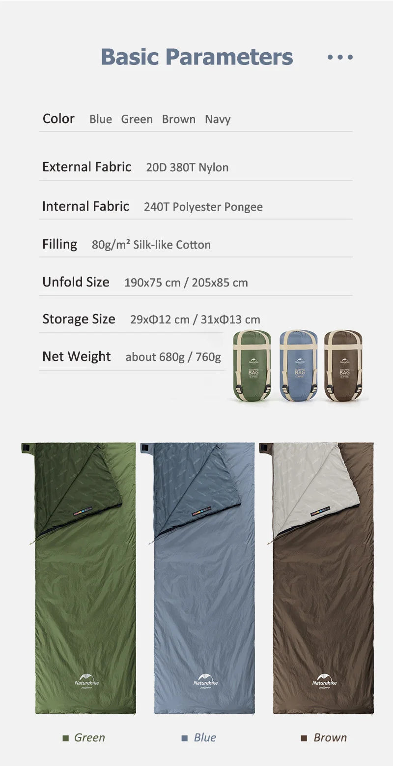 Naturehike LW180 Ultralight Sleeping Bag for Camping & Hiking