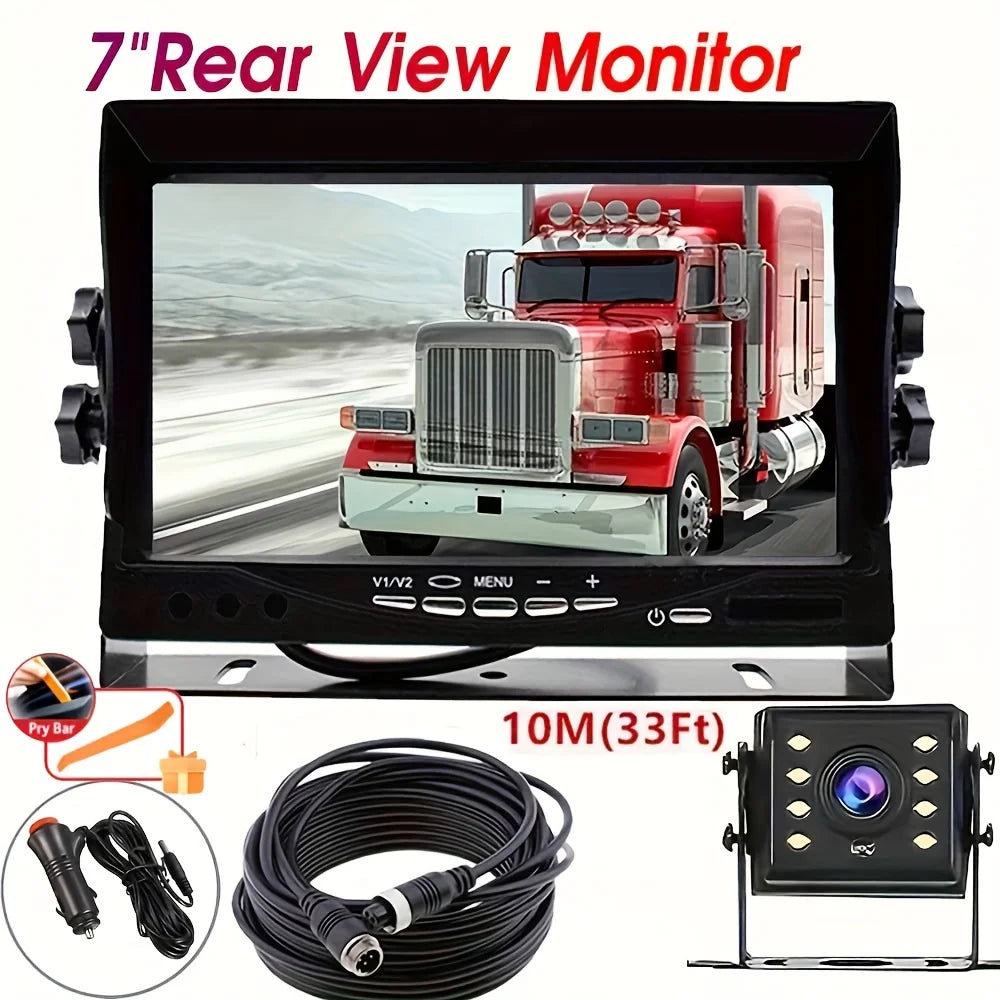 Universal Rearview Camera System for Trucks,  Night Vision Reversing Camera And a 7-Inch Monitor for Parking Assistance