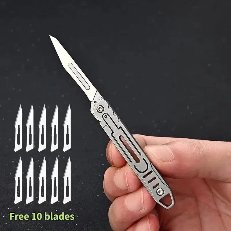 Mini Titanium Alloy Folding Knife for Outdoor EDC