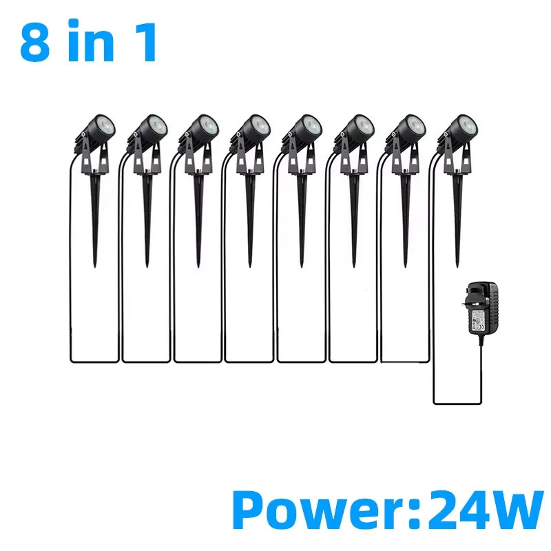 Set vrtnih reflektora s toplim bijelim LED svjetlom, 24 V