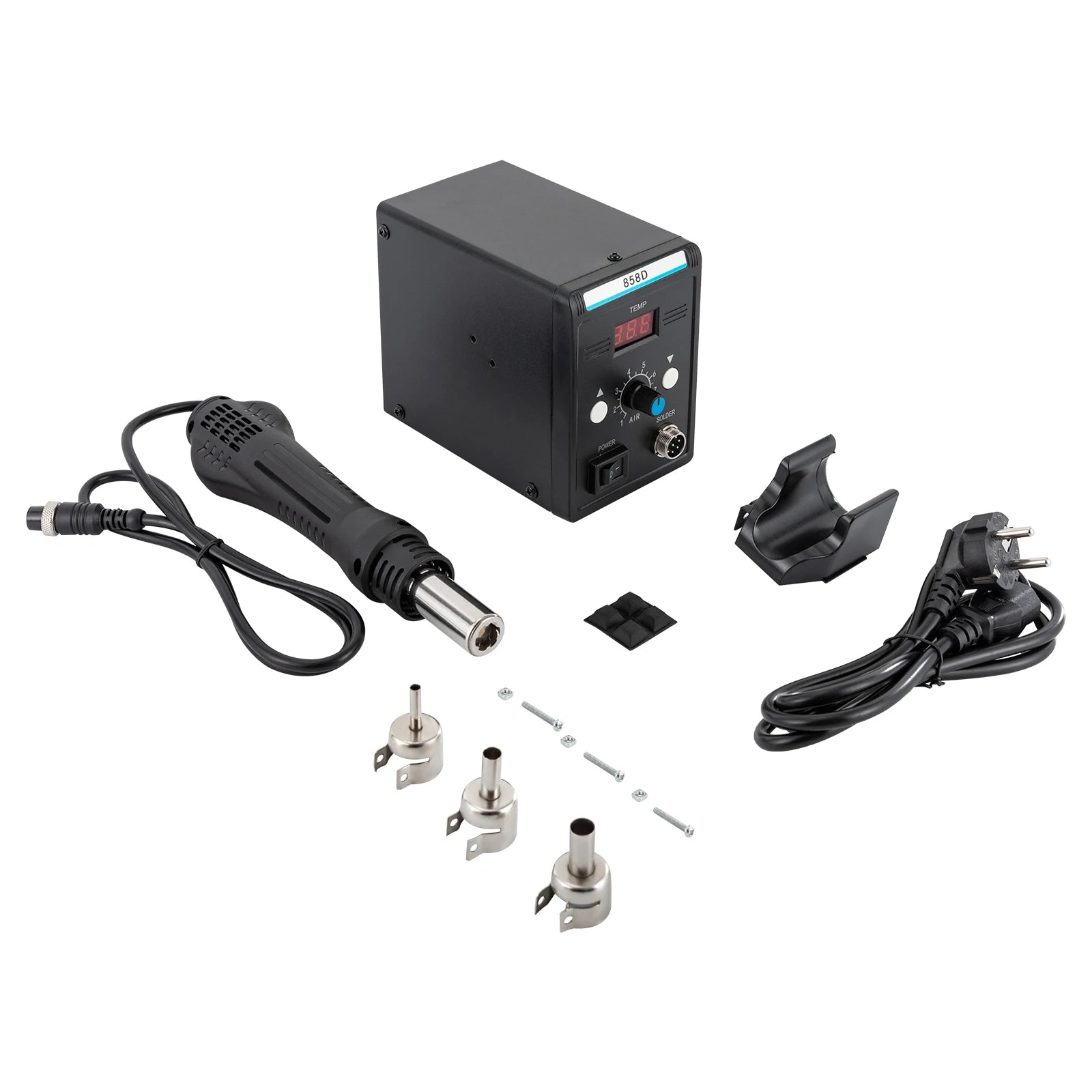 700W Hot Air Rework SMD Soldering Station With Heat Gun Set Temperature LED Screen Display For Electronics Repairs 