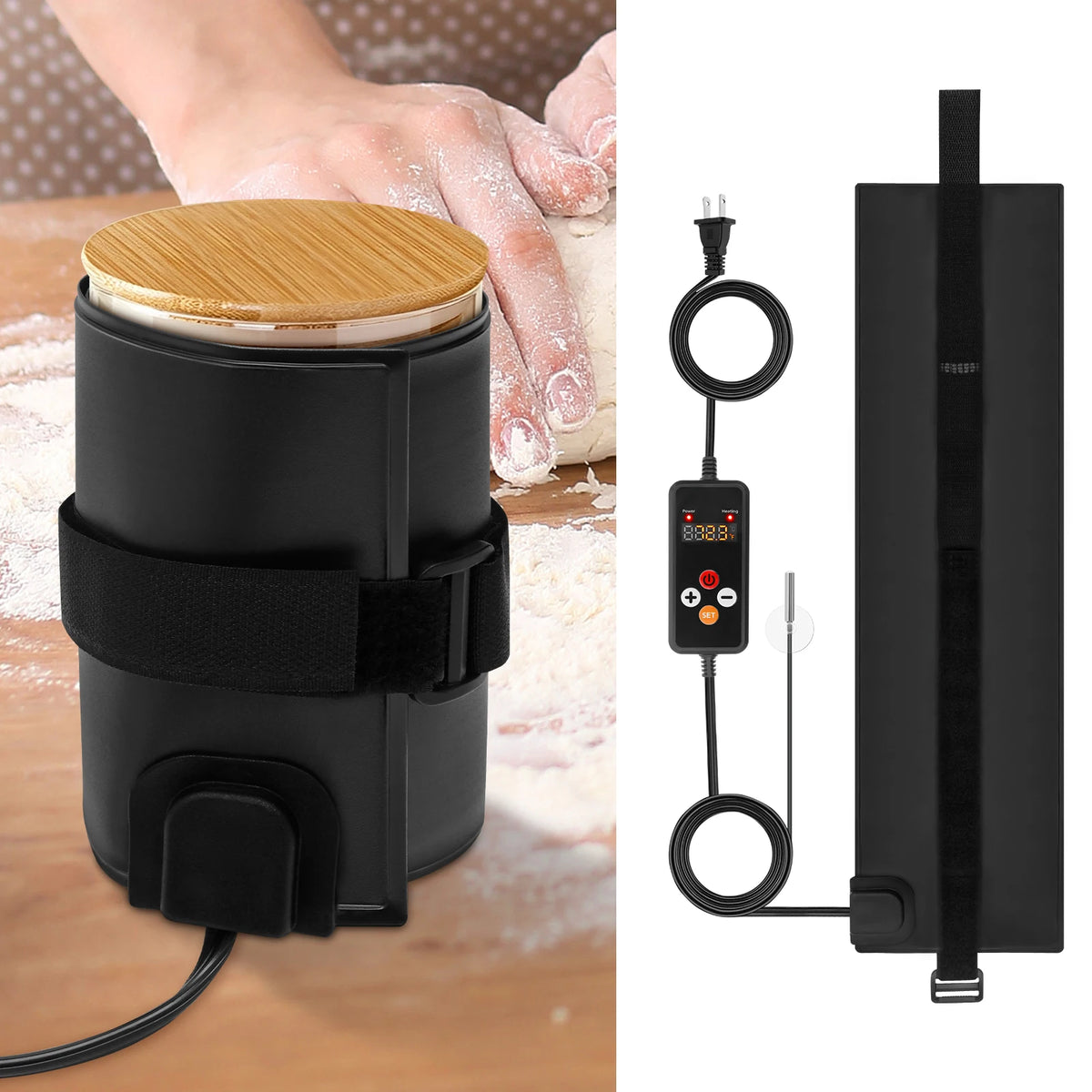Adjustable Fermentation Jar Heating Wrap, 110 V US Plug