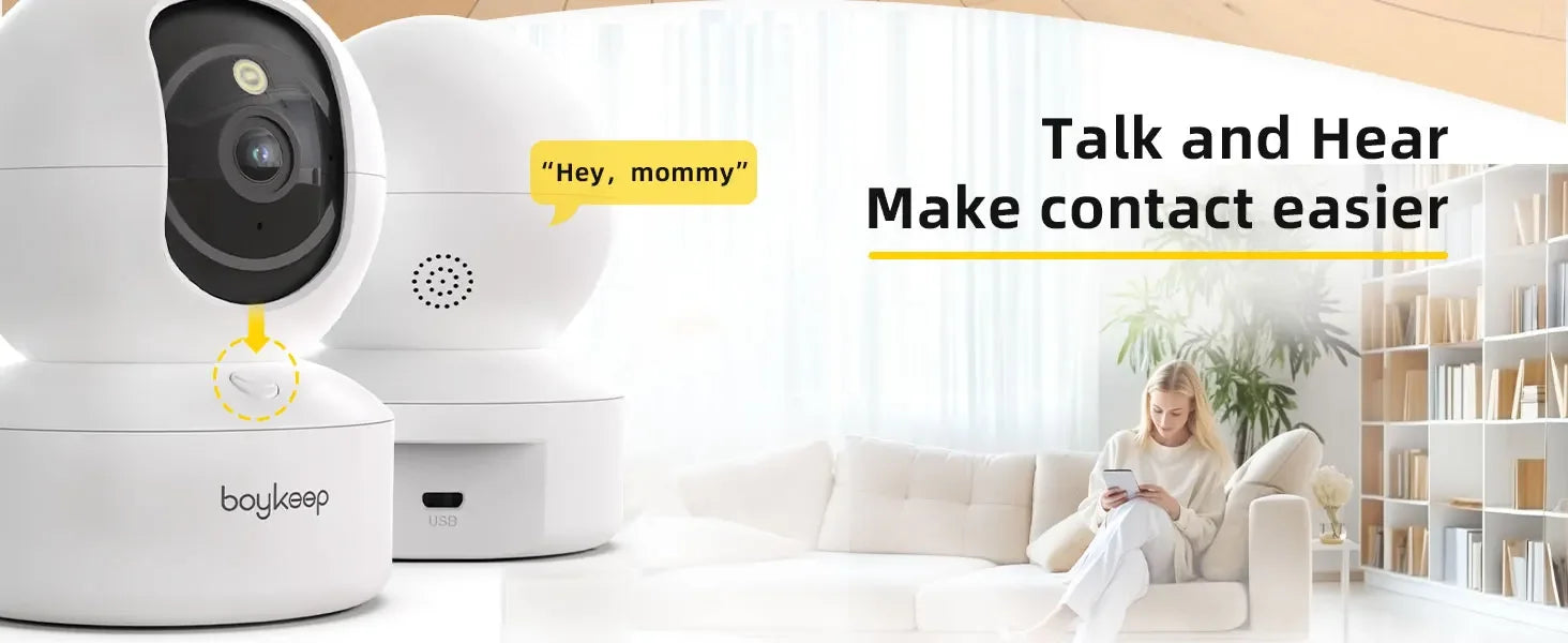 Έξυπνη Εσωτερική Κάμερα Ασφαλείας 2K WiFi 360° PTZ με Νυχτερινή Όραση