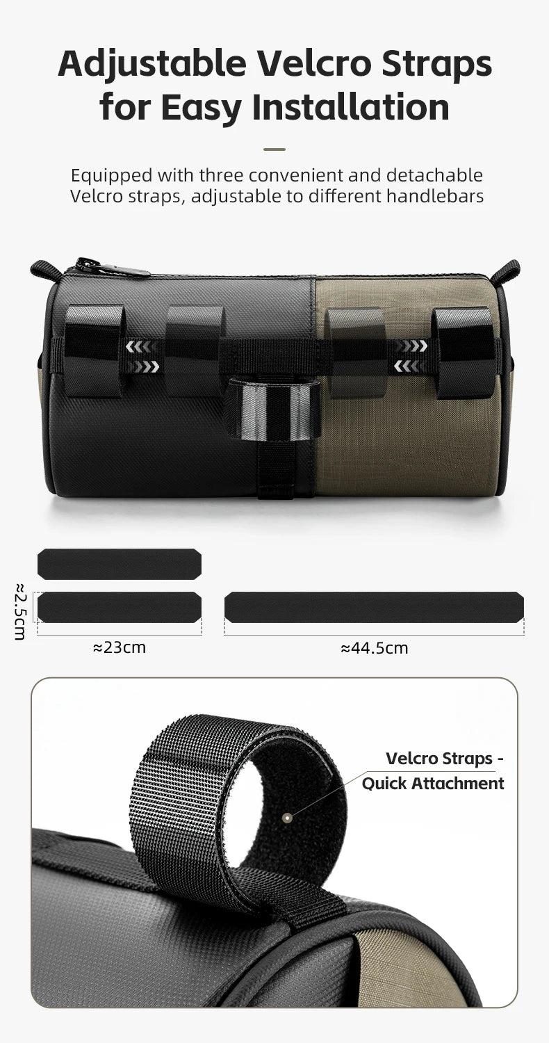 Reflective Bicycle Handlebar Bag, 1.7L Rainproof Front Bag