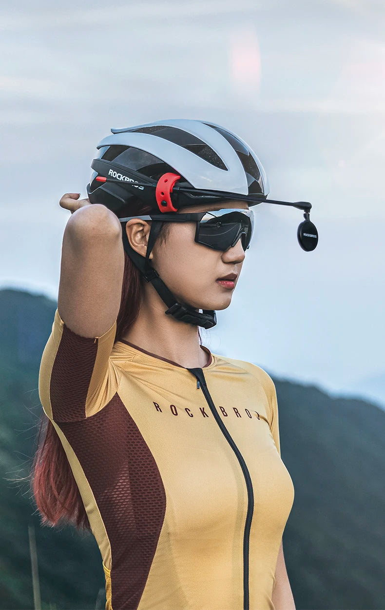 Bicycle Helmet Rearview Mirror with 360° Adjustable Viewing Angle