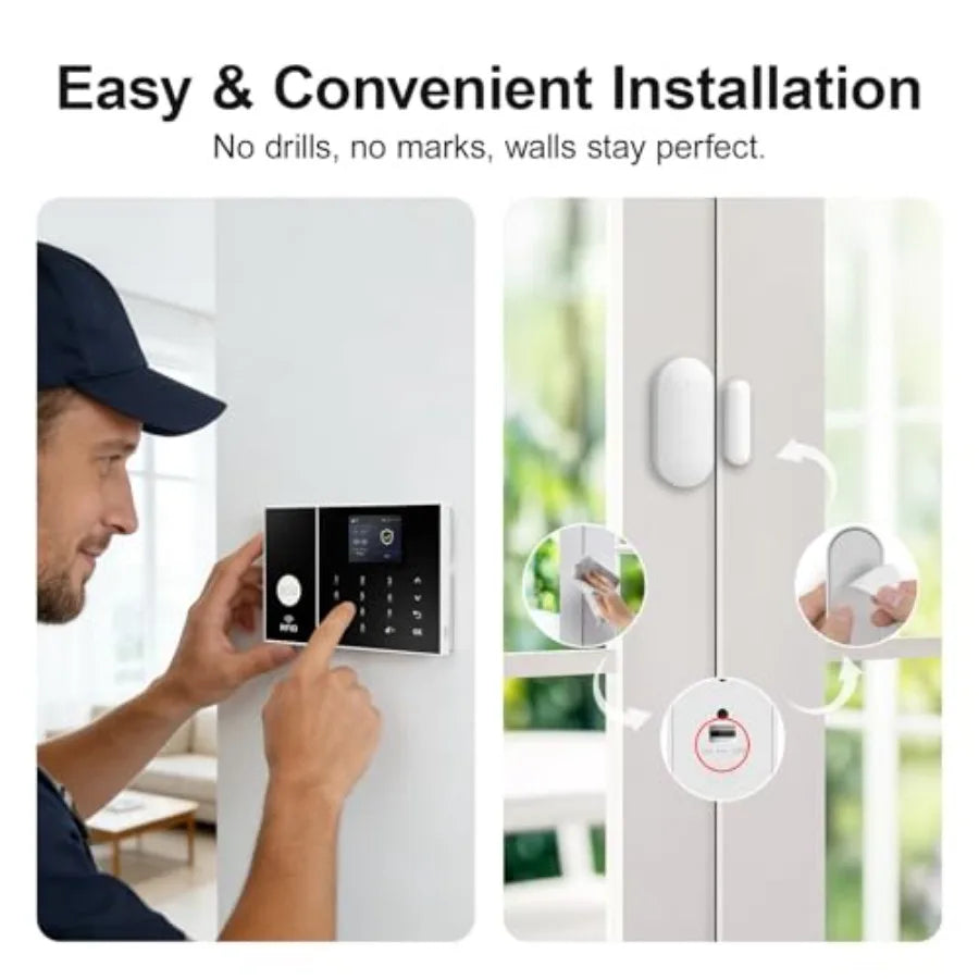 Wireless Home Alarm System with Instant App Alerts, 4-Piece DIY Kit