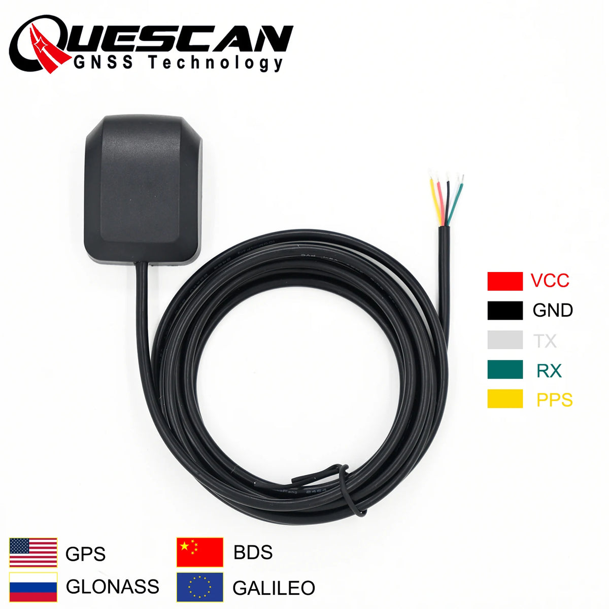 QUESCAN M10 smart GPS GNSS-mottaker GPS Galileo GLONASS BeiDou QZSS SBAS antennemodul NTP GPS 1PPS PPS-timing,1-25Hz