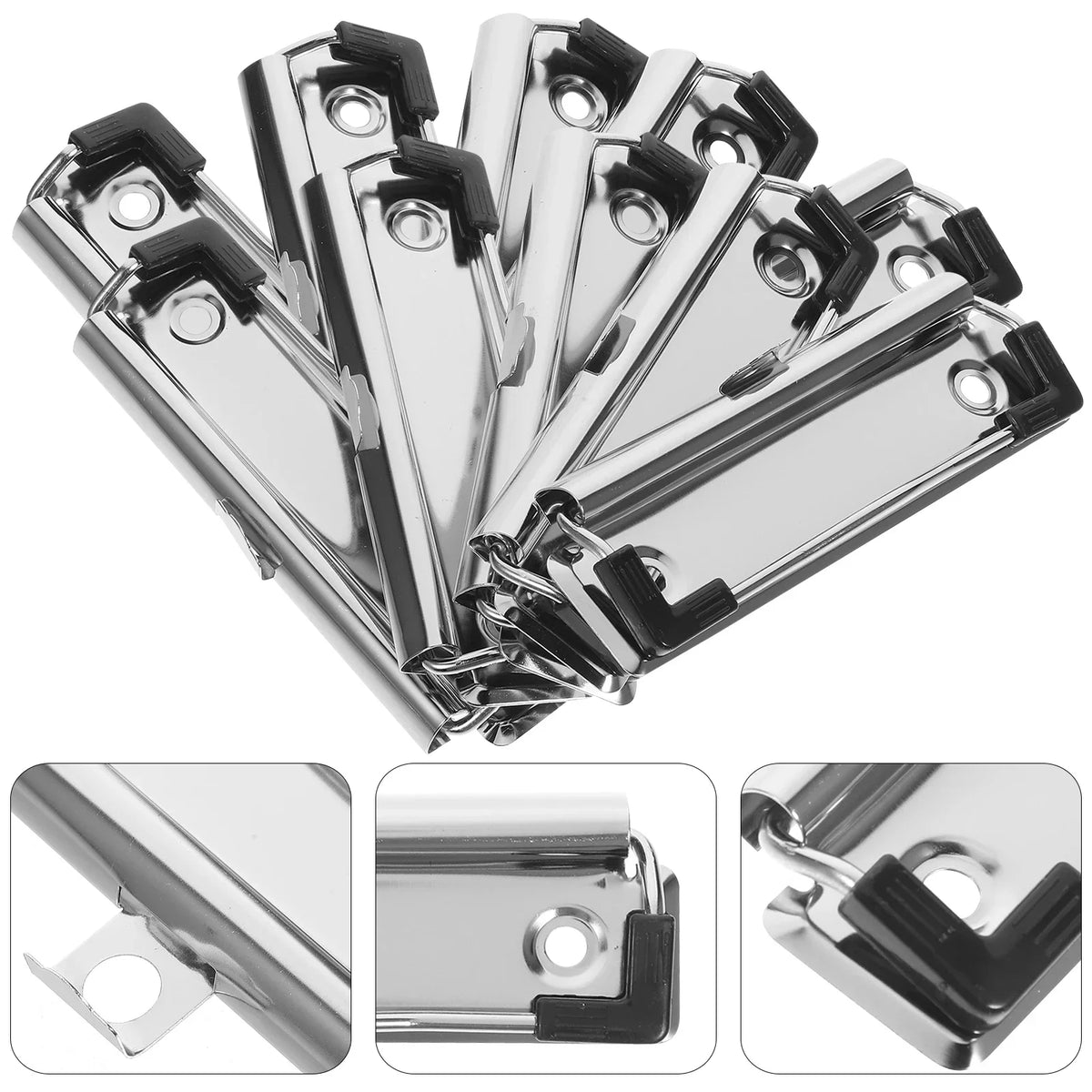 Monterbare metalclips til clipboard, 10 eller 20 stk.