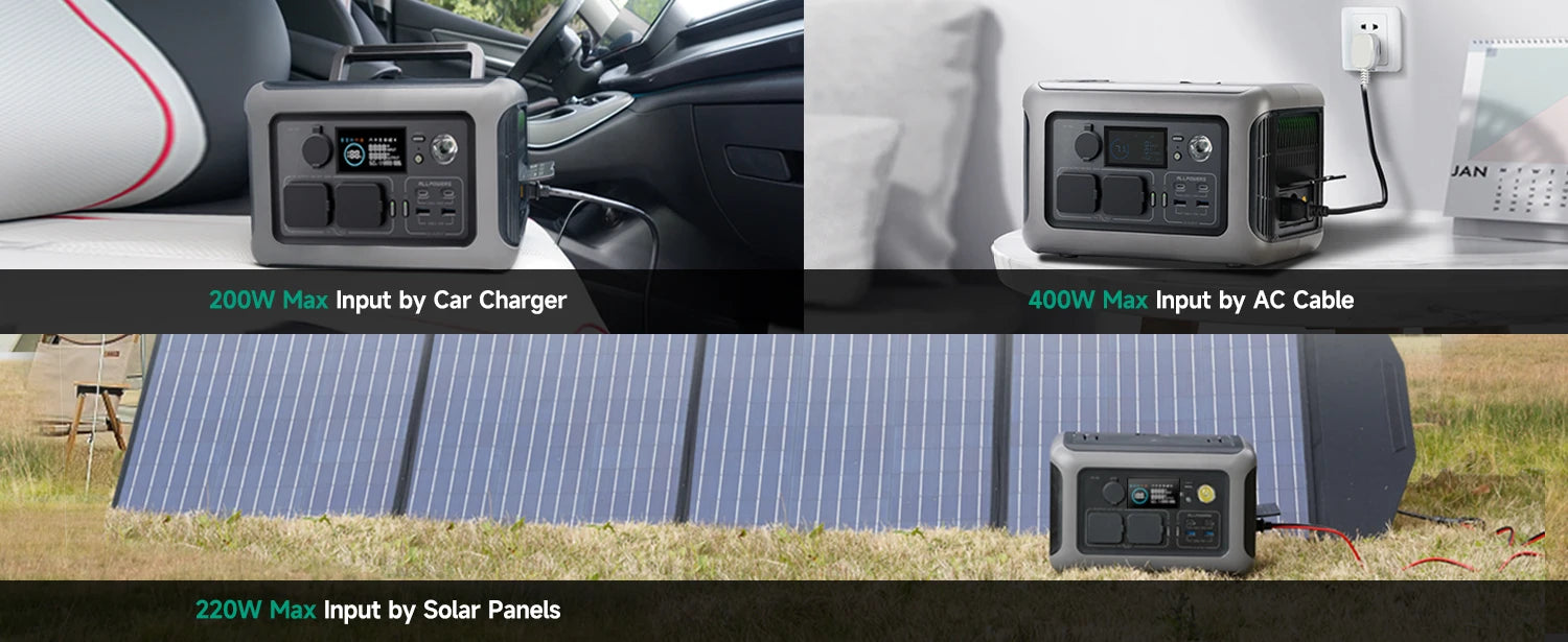 Portable Power Station 600W 299Wh LiFePO4 Solar Generator