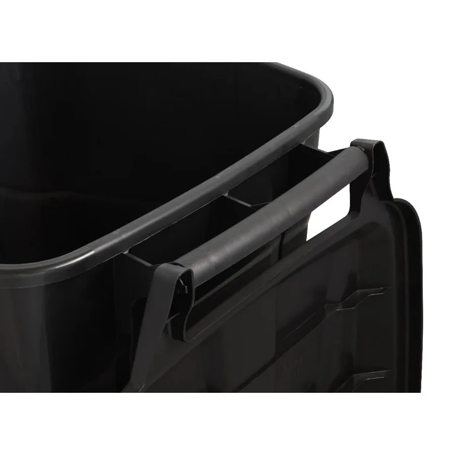 2 Pack 45 Gallon Wheeled Garbage Cans with Attached Lid