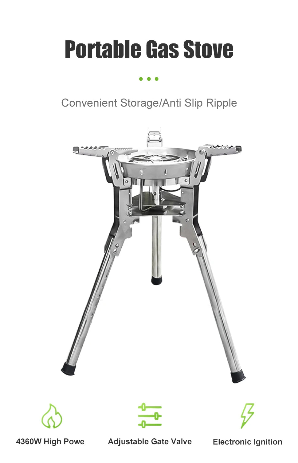 BRS-69 Outdoor Gas Stove 4360W Foldable Adjustable Camping Burner