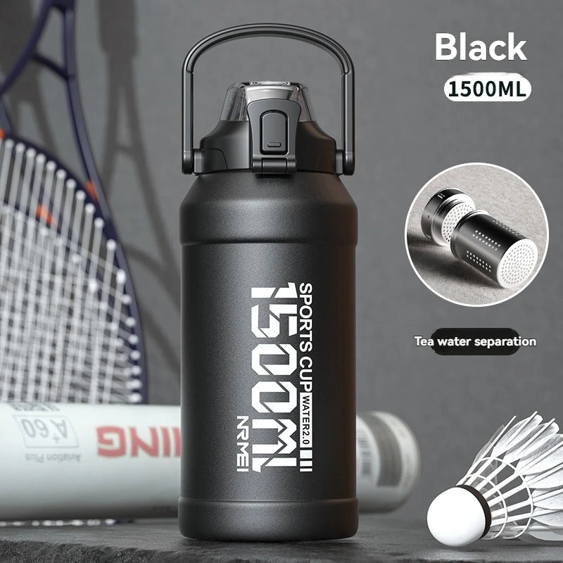 Stainless Steel Insulated Water Bottle with Straw and Handle