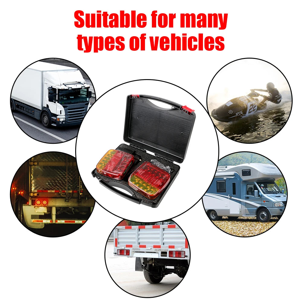 Magnetic Wireless LED Trailer Rear Taillight Signal Warning Brake Lamp Truck Tail Light For Caravan RV Camper Lorry Truck 