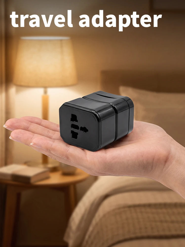Adaptador de viagem EU/US/UK/AU com estojo de arrumação