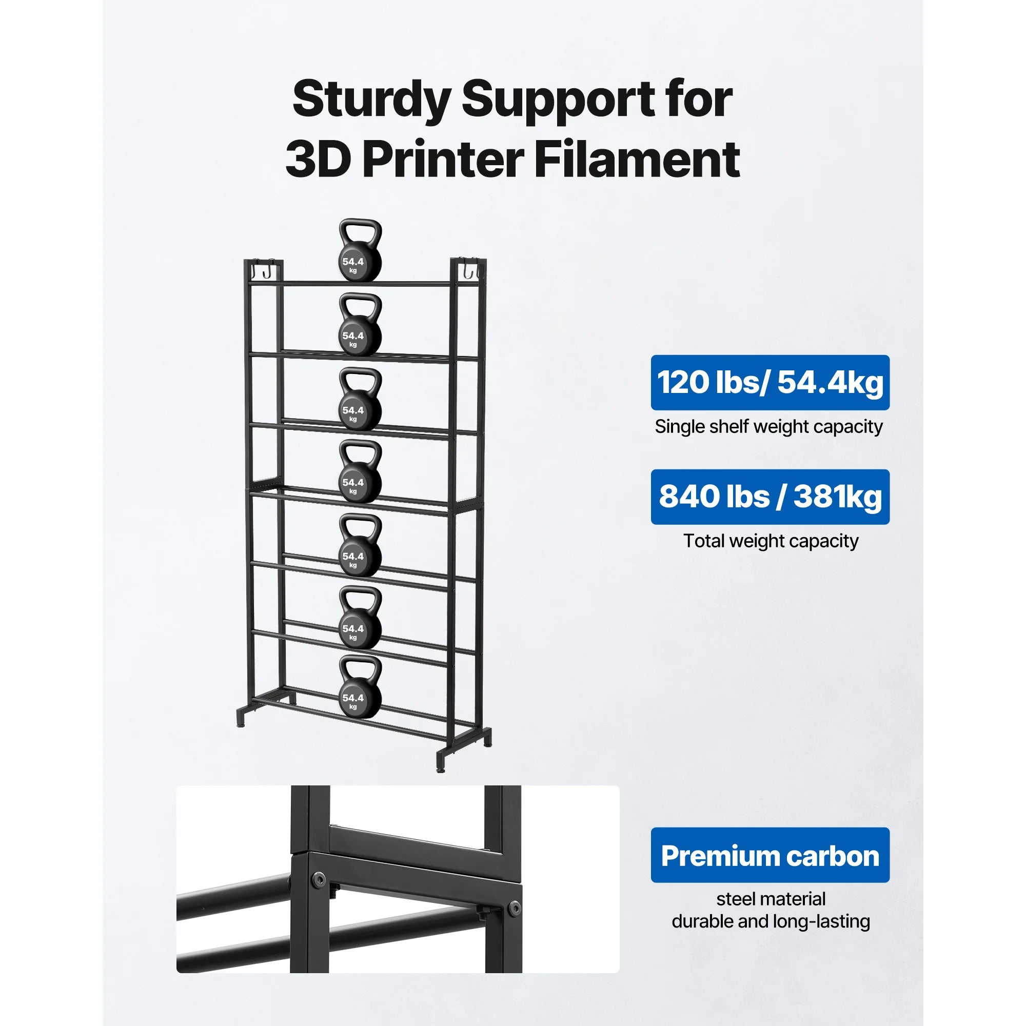 SucceBuy 5/7 Tier 3D Printer Filament Storage Rack Filament Spool Holders Storage Shelves for Home Office 3D Printing Studio