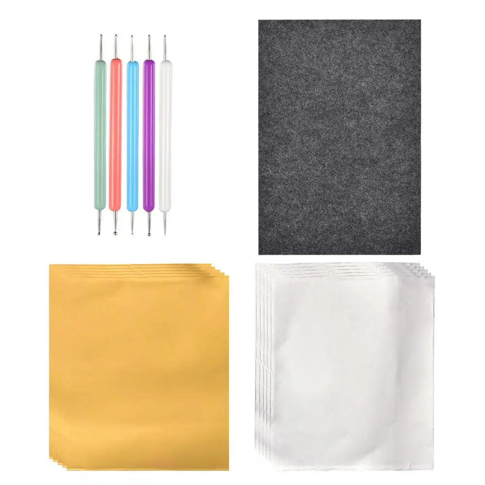 Aluminum Foil Embossing Art Tools Reusable Beginner Craft Kits for Painting Classroom Projects Greeting Card Making Home Decor