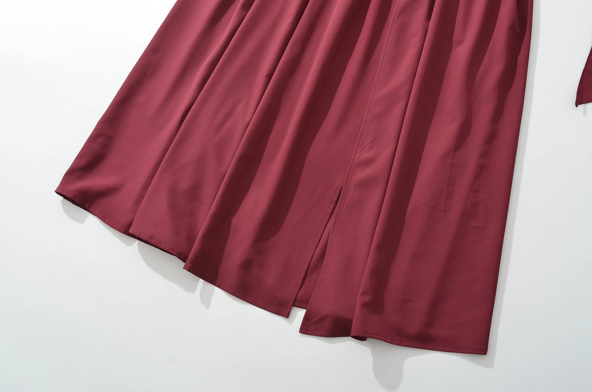 Sexy High Slit Midi Dress with Strapless A-Line Silhouette